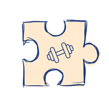 Rysowany puzzel z hantlą